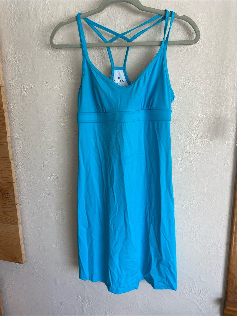 Athleta Turquoise Strappy Active Mini Dress